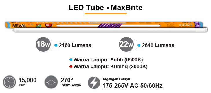 MEVAL LED Tube Maxbrite
